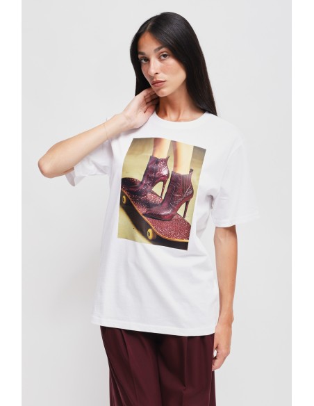 T-shirt en coton chic et décontracté avec imprimé Maryley