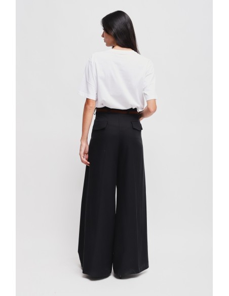 Pantalon Palace en viscose avec double pinces et ceinture Maryley