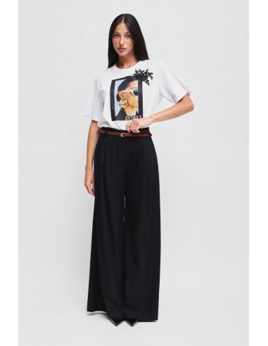 Pantalon Palace en viscose avec double pinces et ceinture Maryley