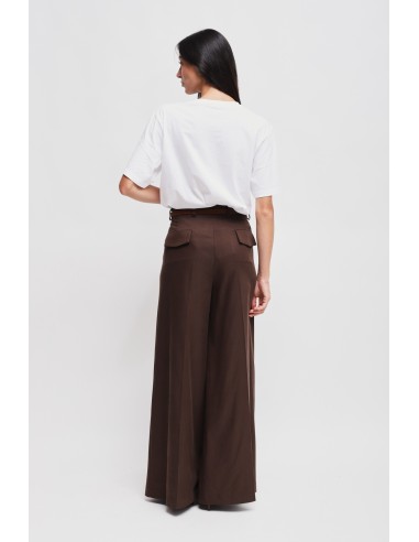 Pantalon Palace en viscose avec double pinces et ceinture Maryley