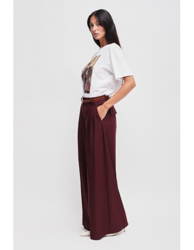 Pantalon Palace en viscose avec double pinces et ceinture Maryley