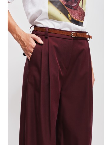 Pantalon Palace en viscose avec double pinces et ceinture Maryley
