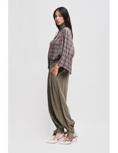 Pantalon en viscose avec nœud au bas Maryley