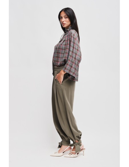 Pantalon en viscose avec nœud au bas Maryley