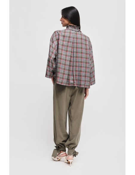 Pantalon en viscose avec nœud au bas Maryley