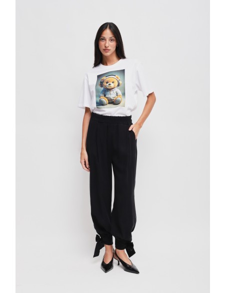 Viscose broek met strik onderaan Maryley