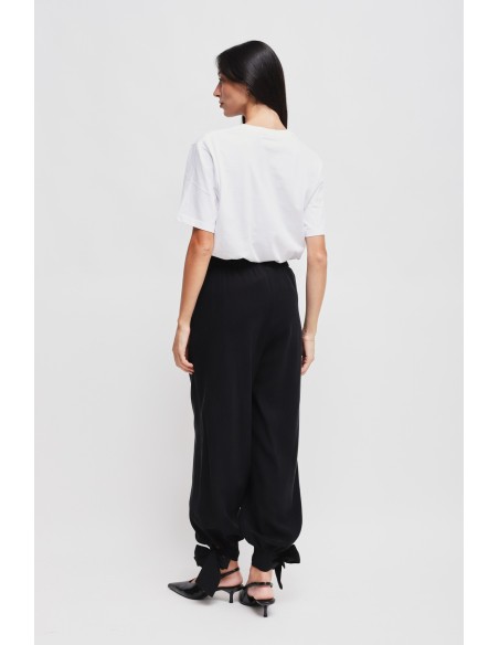 Pantalon en viscose avec nœud au bas Maryley