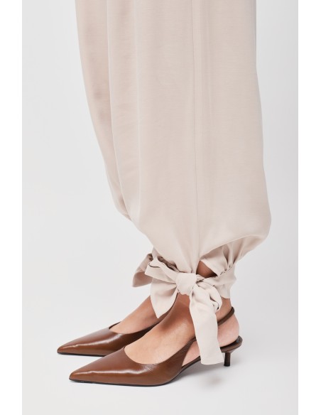 Pantalon en viscose avec nœud au bas Maryley