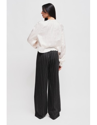 Maryley - Pantalon de palais à pinces avec micro-paillettes