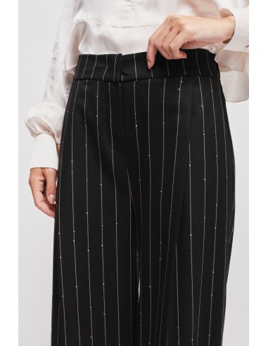Maryley - Pantalon de palais à pinces avec micro-paillettes