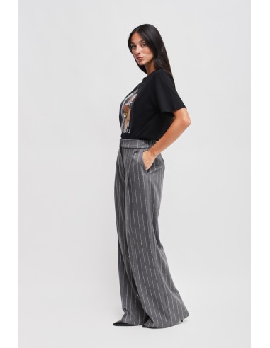 Maryley - Pantalon de palais à pinces avec micro-paillettes