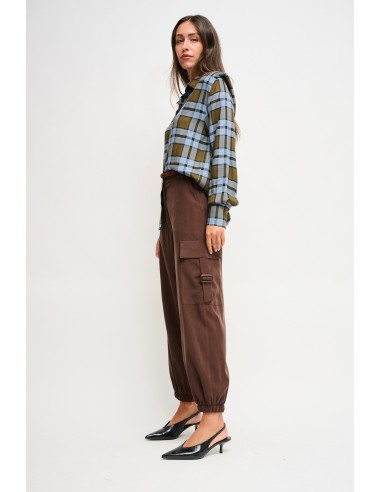 Pantalon cargo en viscose avec ceinture Maryley