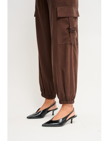 Pantalon cargo en viscose avec ceinture Maryley