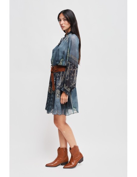 Maryley - Robe courte à motifs en viscose