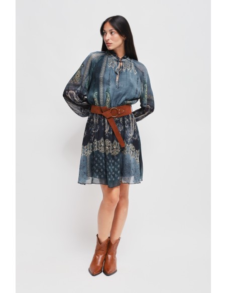 Korte jurk met patroon van viscose Maryley
