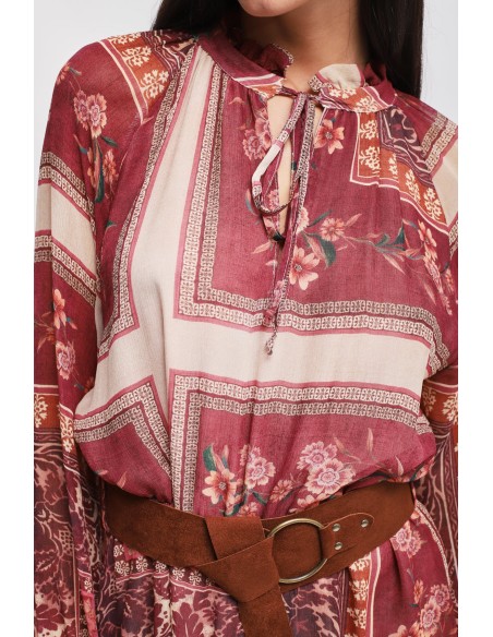 Maryley - Robe courte à motifs en viscose