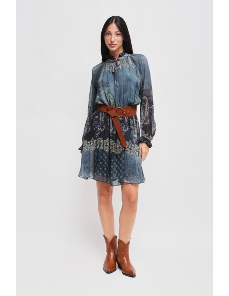 Maryley - Robe courte à motifs en viscose