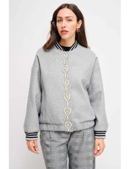Blouson bomber avec détail bijou Maryley