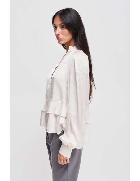 Maryley-blouse van viscose met ruches