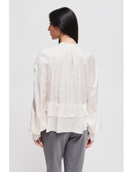 Maryley-blouse van viscose met ruches