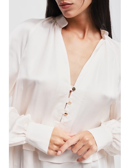 Maryley-blouse van viscose met ruches