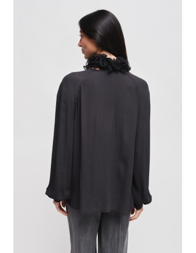 Maryley-viscoseblouse met victoriaanse kraag