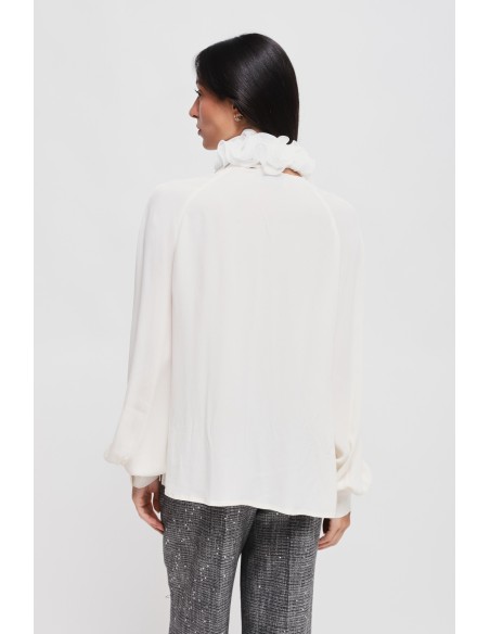 Maryley-viscoseblouse met victoriaanse kraag