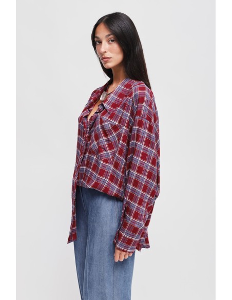Maryley - Chemise à carreaux oversize en viscose