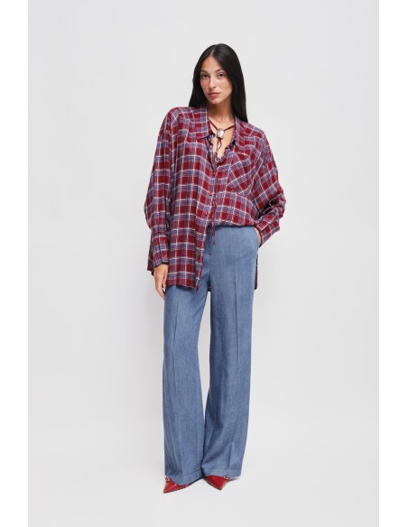 Maryley - Chemise à carreaux oversize en viscose