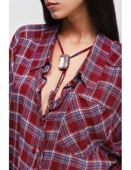 Maryley - Chemise à carreaux oversize en viscose