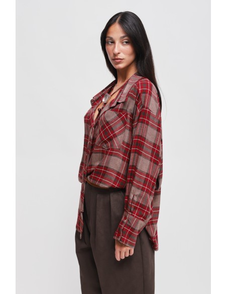 Chemise à carreaux avec lacets Maryley