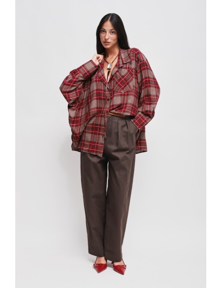 Chemise à carreaux avec lacets Maryley