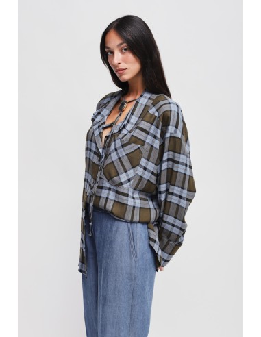 Chemise à carreaux avec lacets Maryley