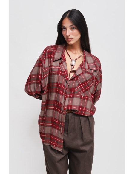 Chemise à carreaux avec lacets Maryley