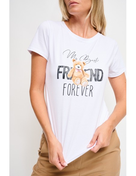 Maryley - T-shirt en coton imprimé ours