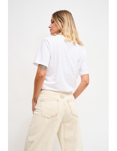 T-shirt en coton avec imprimé et strass Maryley