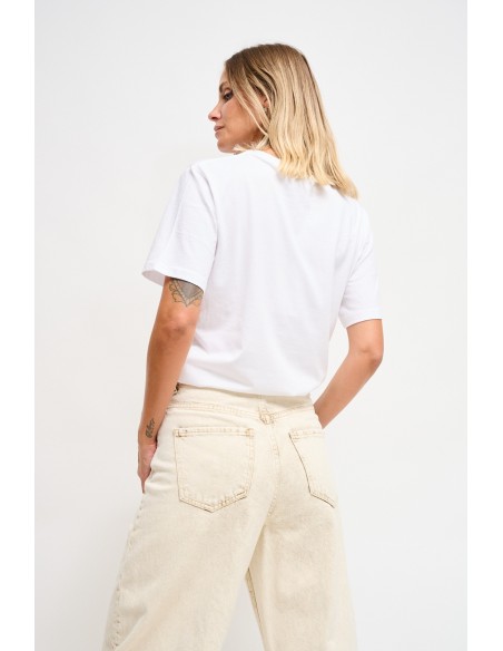 T-shirt en coton avec imprimé et strass Maryley