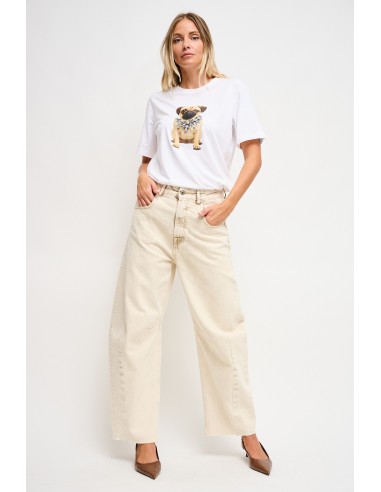 T-shirt en coton avec imprimé et strass Maryley