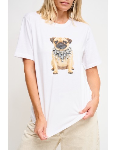 T-shirt en coton avec imprimé et strass Maryley