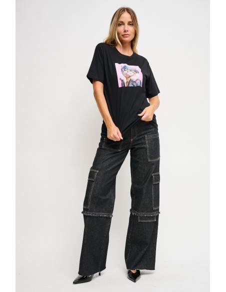 T-shirt chic décontracté avec imprimé Maryley