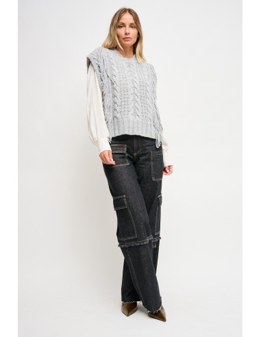Gilet en tricot à franges Maryley