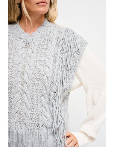 Gilet en tricot à franges Maryley