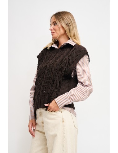 Gilet en tricot à franges Maryley