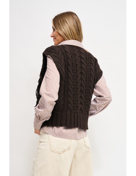 Gilet en tricot à franges Maryley