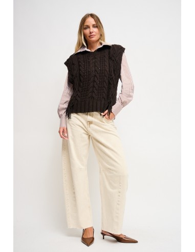 Gilet en tricot à franges Maryley