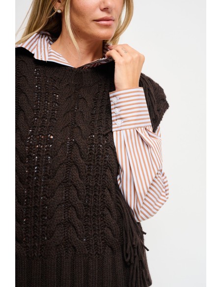 Gilet en tricot à franges Maryley