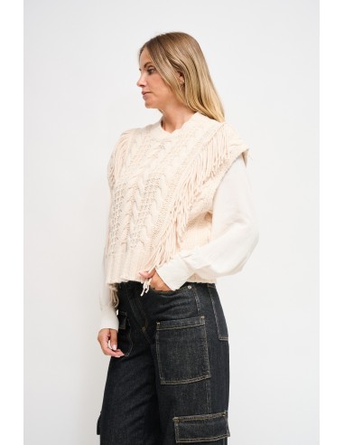 Gebreid vest met franjes Maryley