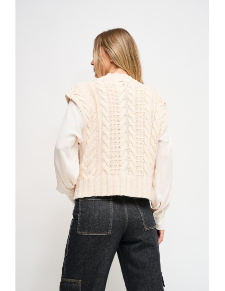 Gilet en tricot à franges Maryley