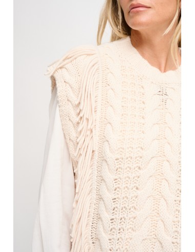 Gilet en tricot à franges Maryley