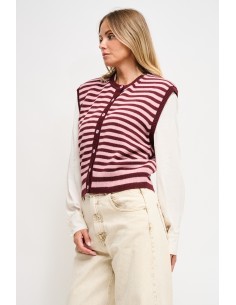 Gilet en maille rayée Maryley 2